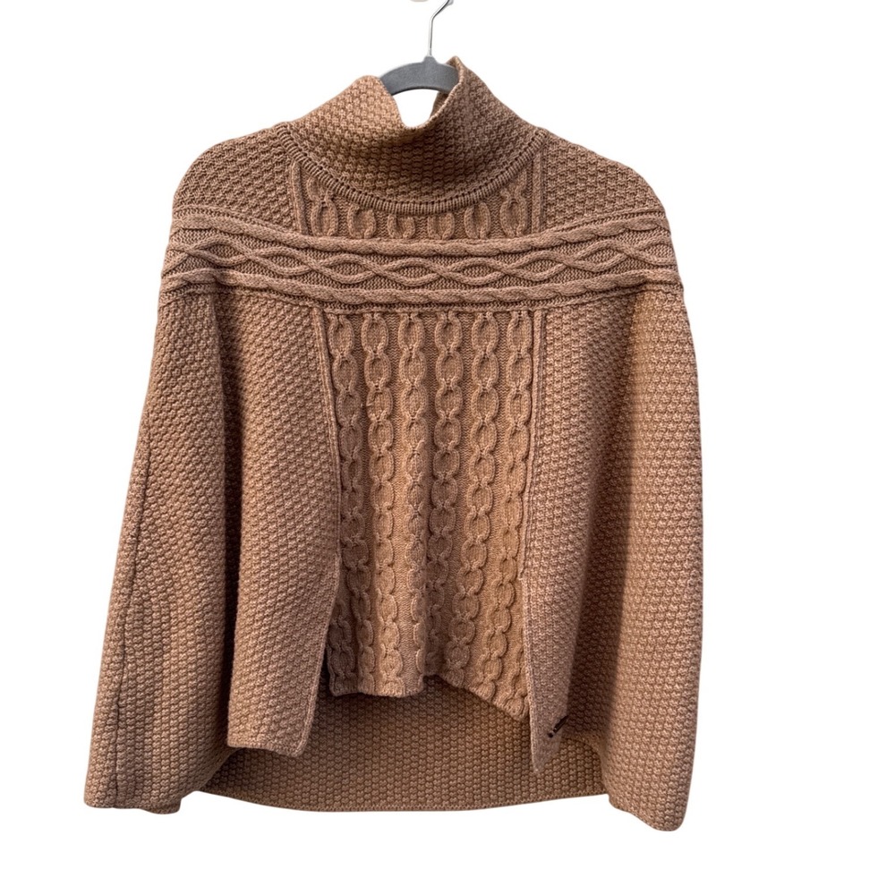 Barbour Acomb Cape Lambswool Cotton Knit Shawl Sweater L NWOT